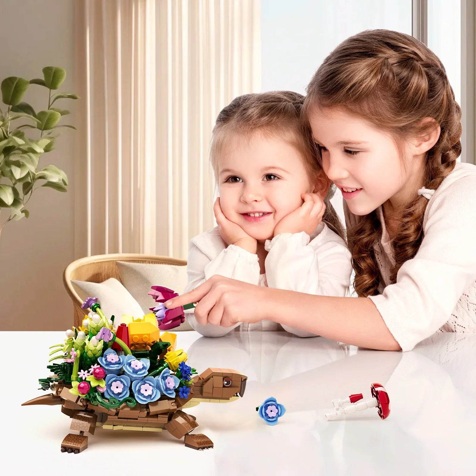Premium Turtle Flower Planter Building Blocks For Kids - ToylandEU