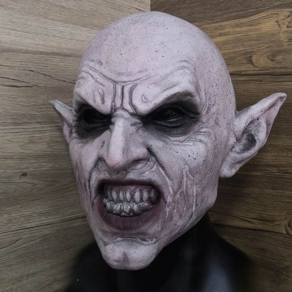 Premium Vampire Mask Latex Nosferatu Grey Halloween Party - ToylandEU