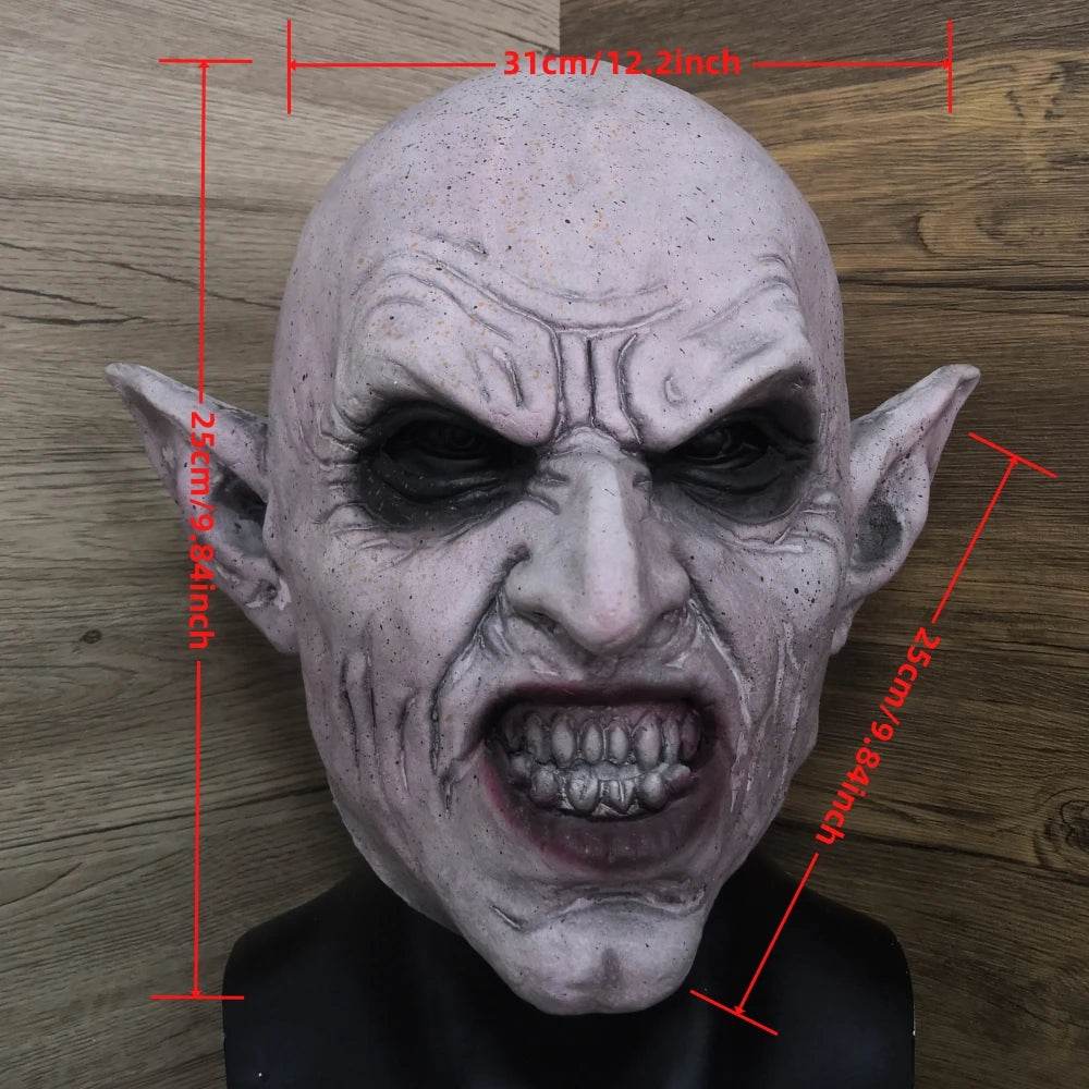 Premium Vampire Mask Latex Nosferatu Grey Halloween Party - ToylandEU
