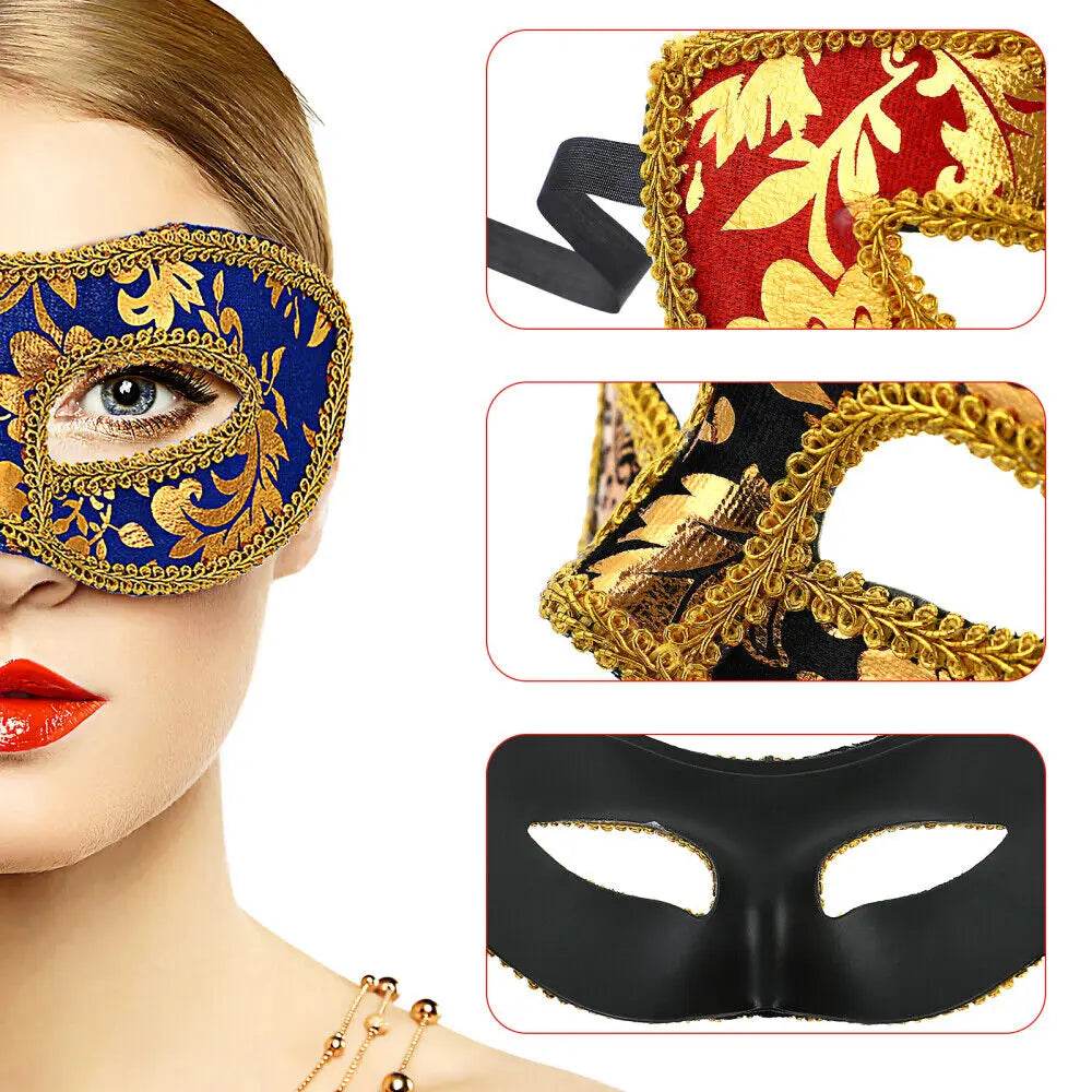 Premium Venetian Half Face Mask Seven Colors Unisex - ToylandEU