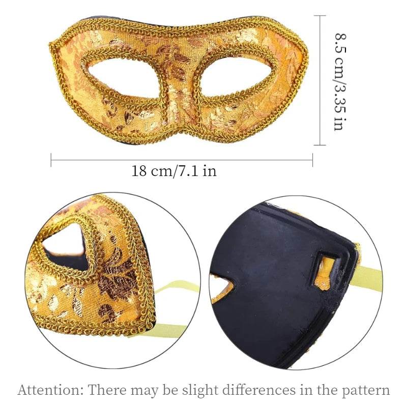 Premium Venetian Half Face Mask Seven Colors Unisex - ToylandEU