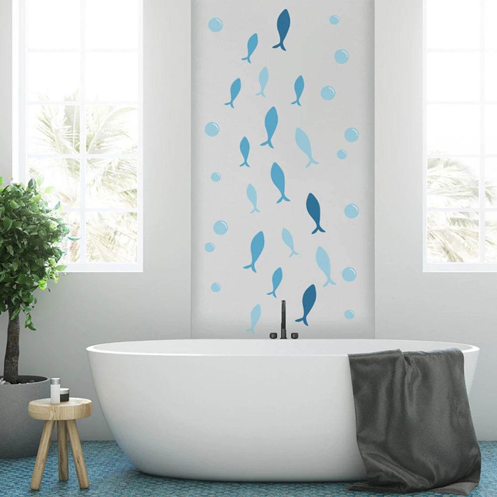 Premium Vinyl Wall Stickers Blue Fish Ocean Scene Nursery - ToylandEU
