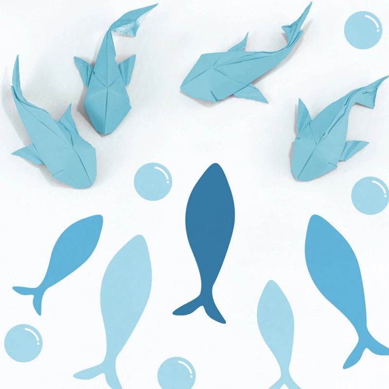 Premium Vinyl Wall Stickers Blue Fish Ocean Scene Nursery - ToylandEU