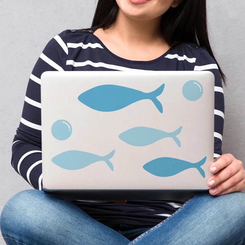 Premium Vinyl Wall Stickers Blue Fish Ocean Scene Nursery - ToylandEU