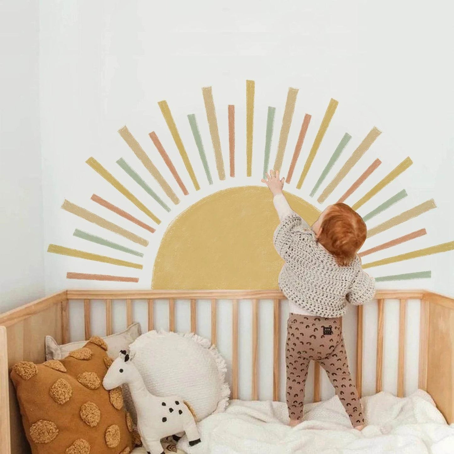 Premium Wall Sticker 3D Boho Sun Self Adhesive Kids Room - ToylandEU