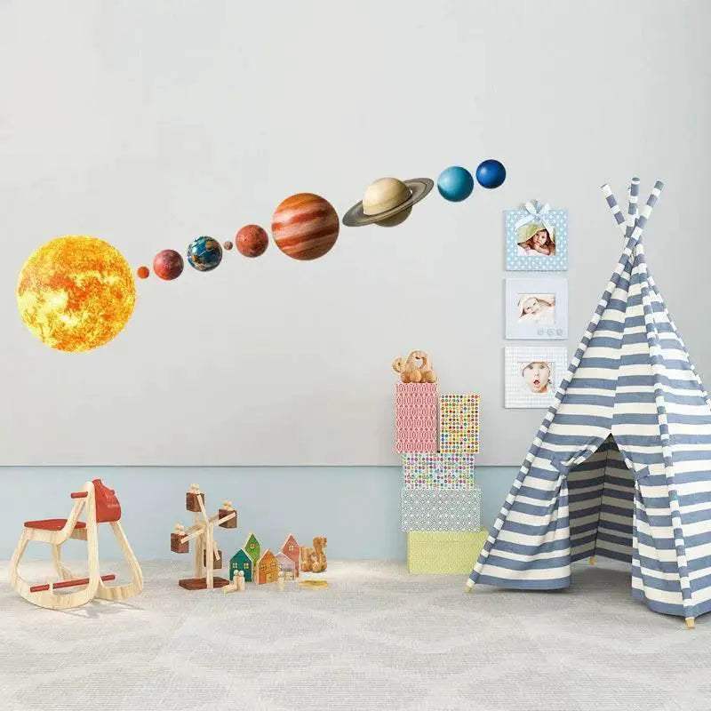 Premium Wall Sticker 3D Solar System Planets For Kids Rooms - ToylandEU