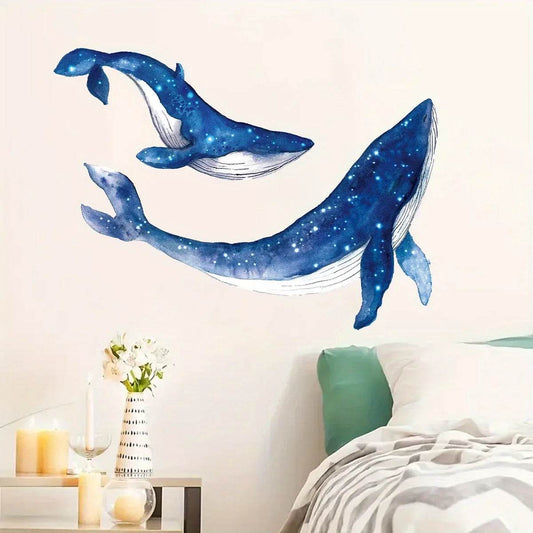 Premium Wall Sticker Watercolor Whale For Baby Room - ToylandEU