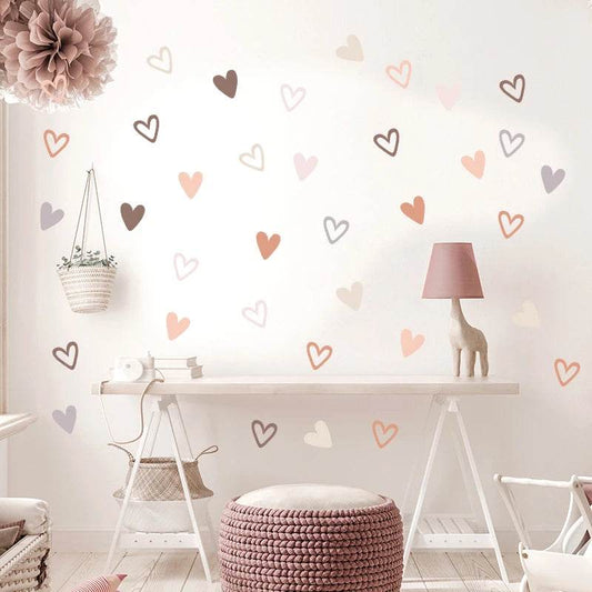 Premium Wall Stickers Boho Hearts 36 Piece Set For Nursery - ToylandEU