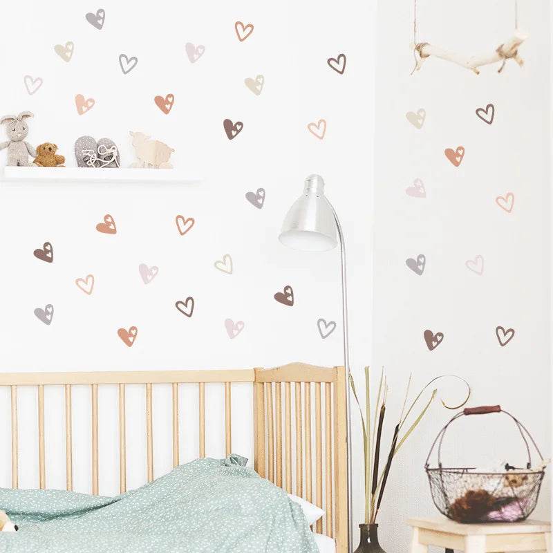 Premium Wall Stickers Boho Hearts 36 Piece Set For Nursery - ToylandEU
