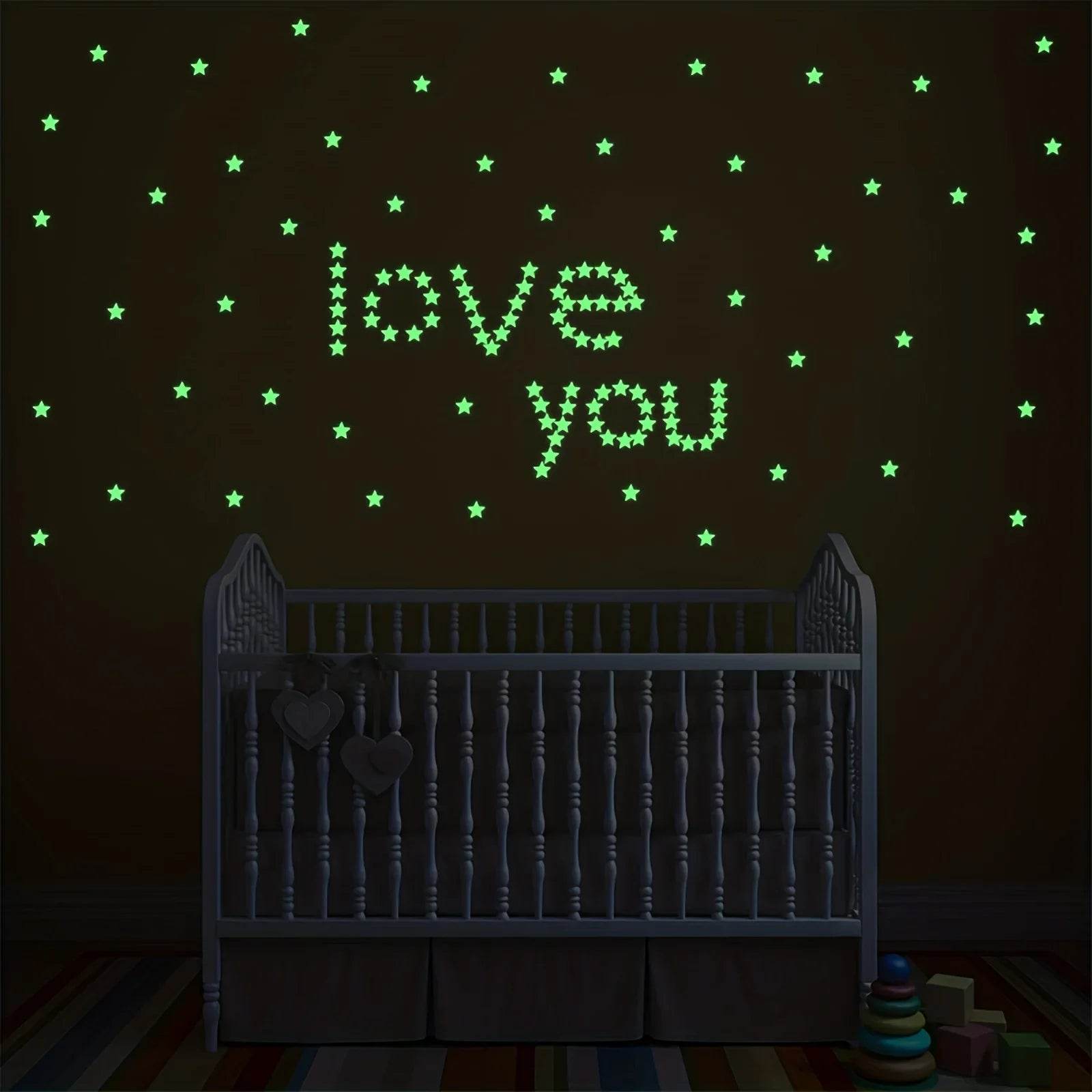 Premium Wall Stickers Colorful Luminous Stars Moon Bedroom - ToylandEU