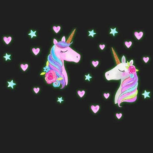 Premium Wall Stickers Glow In The Dark Unicorn Kids Room - ToylandEU