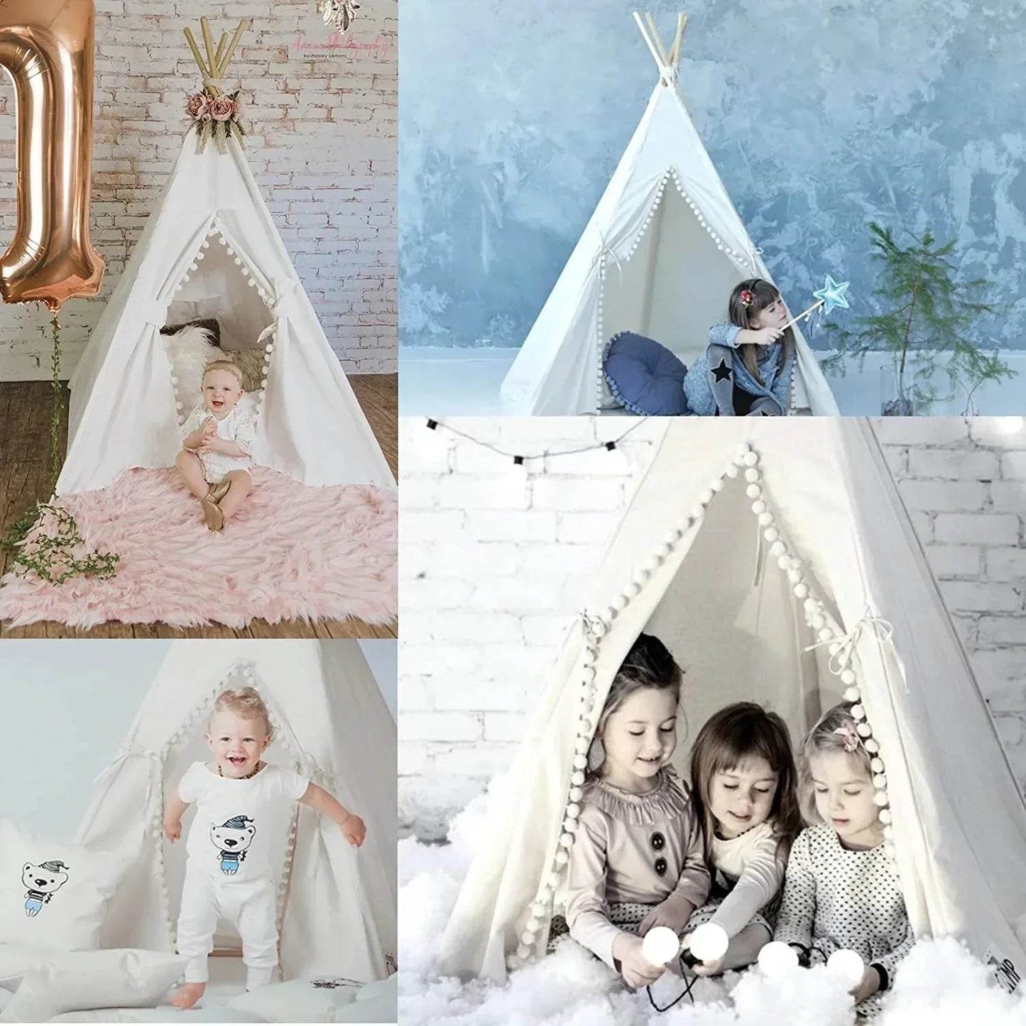 Premium Wigwam Tent Play House Foldable Teepee For Kids - ToylandEU
