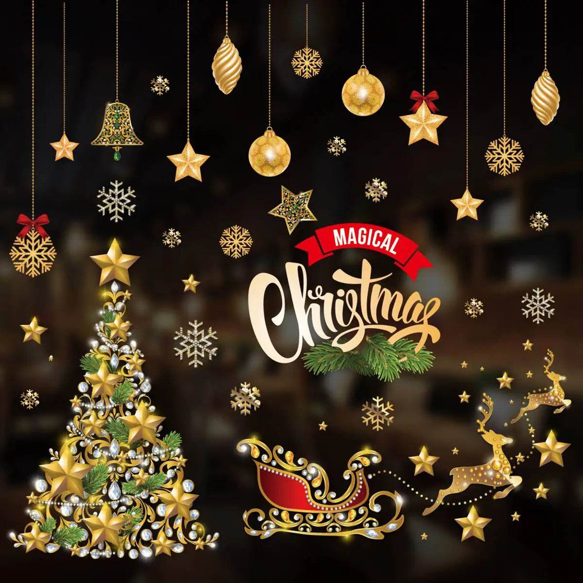 Premium Window Stickers Merry Christmas Theme For Kids Room - ToylandEU