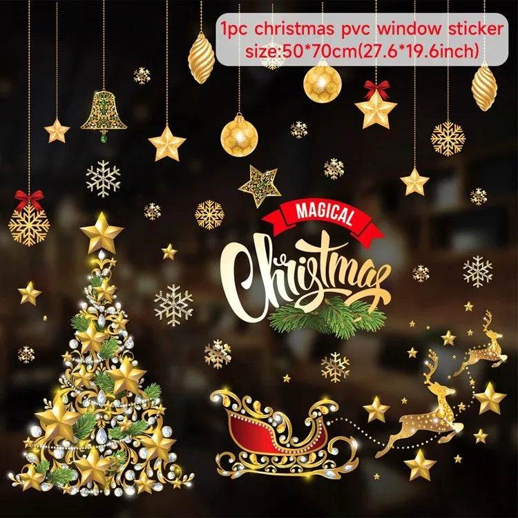 Premium Window Stickers Merry Christmas Theme For Kids Room - ToylandEU