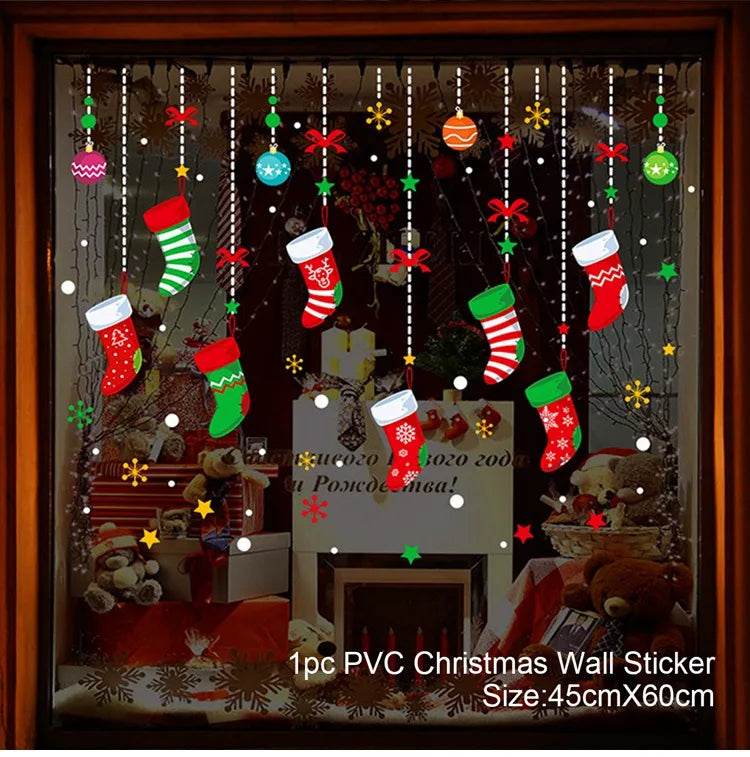 Premium Window Stickers Merry Christmas Theme For Kids Room - ToylandEU