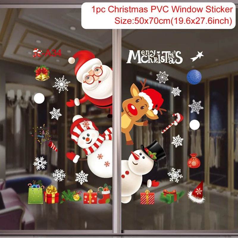 Premium Window Stickers Merry Christmas Theme For Kids Room - ToylandEU