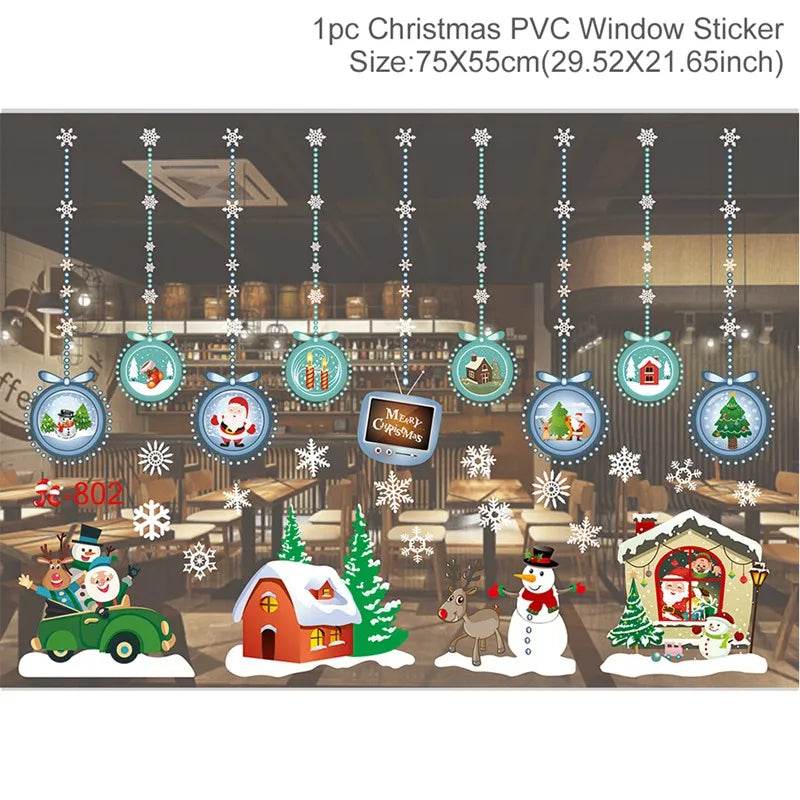 Premium Window Stickers Merry Christmas Theme For Kids Room - ToylandEU