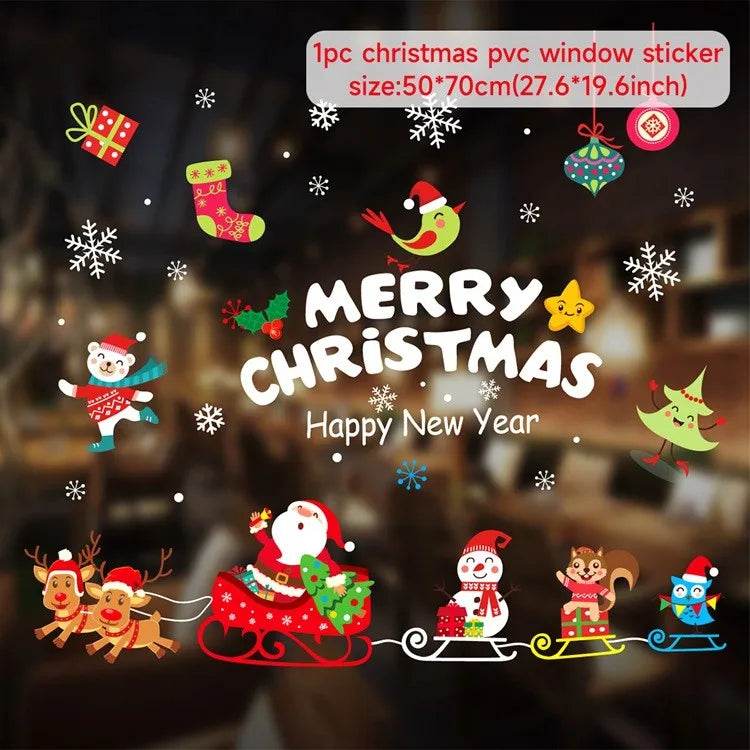 Premium Window Stickers Merry Christmas Theme For Kids Room - ToylandEU