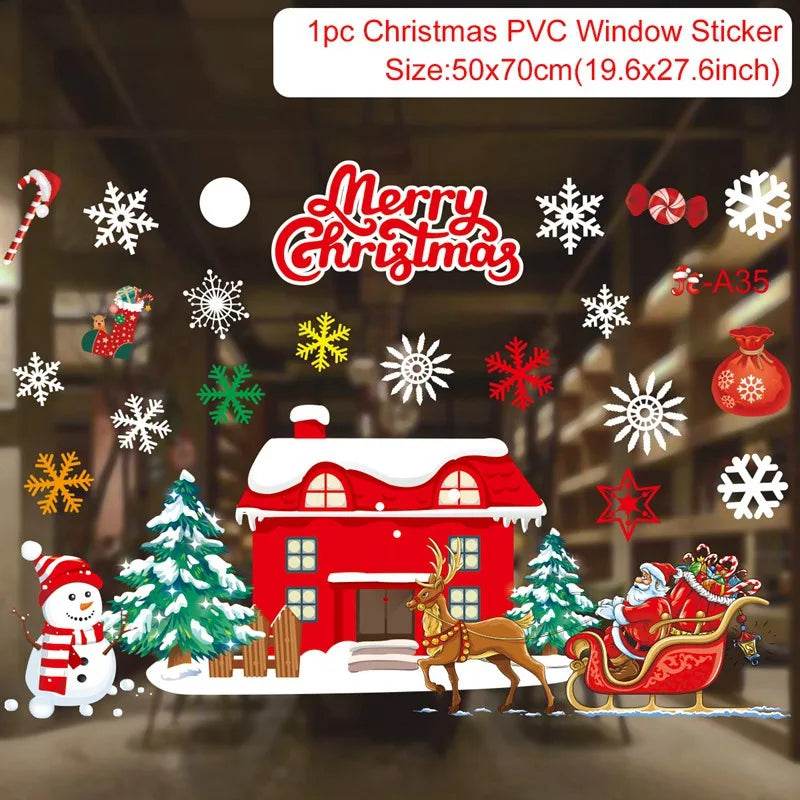 Premium Window Stickers Merry Christmas Theme For Kids Room - ToylandEU