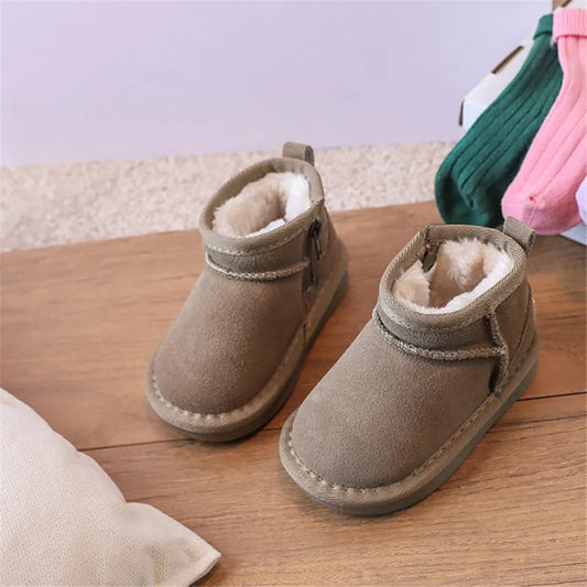 Premium Winter Baby Snow Boots Leather With Plush Lining And Non Slip Sole For Toddlers - ToylandEU