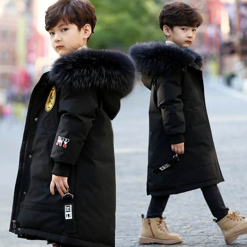 Premium Winter Down Jacket Hooded Thick Warm For Boys - ToylandEU