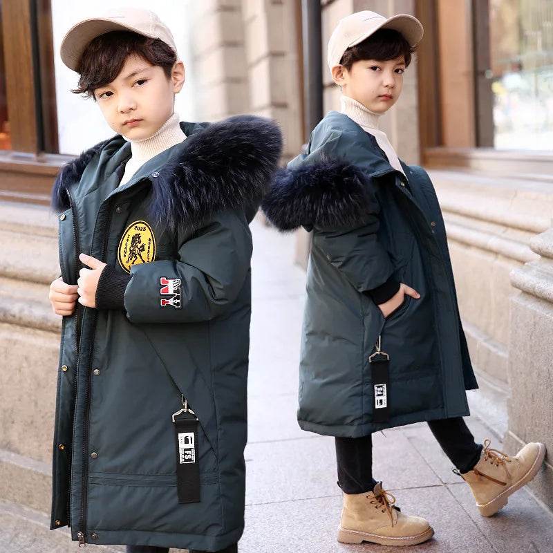 Premium Winter Down Jacket Hooded Thick Warm For Boys - ToylandEU