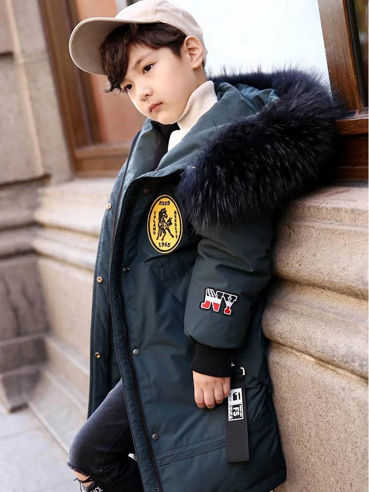 Premium Winter Down Jacket Hooded Thick Warm For Boys - ToylandEU
