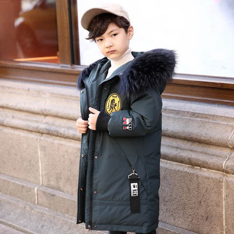Premium Winter Down Jacket Hooded Thick Warm For Boys - ToylandEU