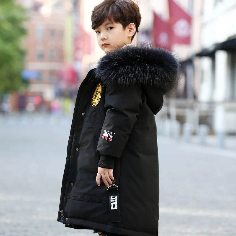 Premium Winter Down Jacket Hooded Thick Warm For Boys - ToylandEU