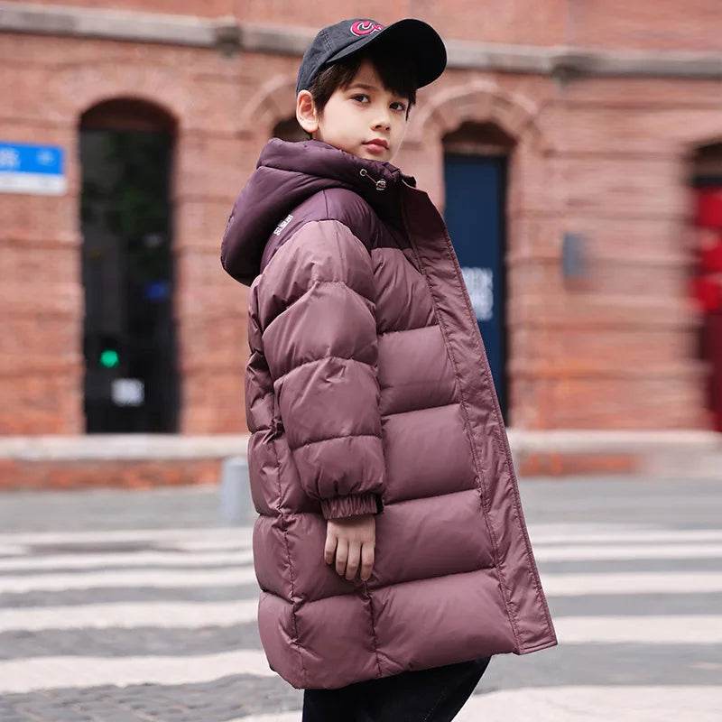 Premium Winter Hooded Jacket White Duck Down For Boys - ToylandEU