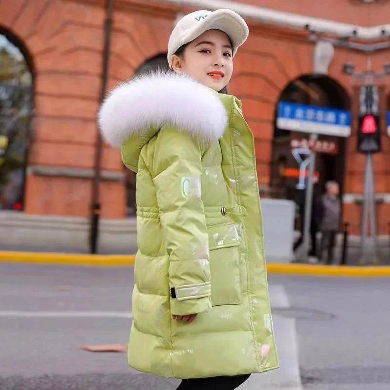 Premium Winter Waterproof Hooded Down Coat For Girls 5 To 16 - ToylandEU