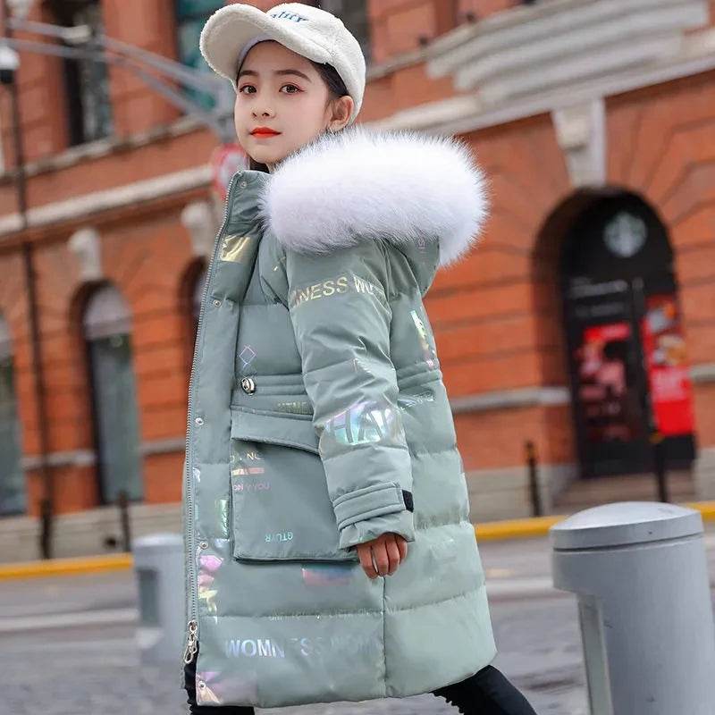 Premium Winter Waterproof Hooded Down Coat For Girls 5 To 16 - ToylandEU
