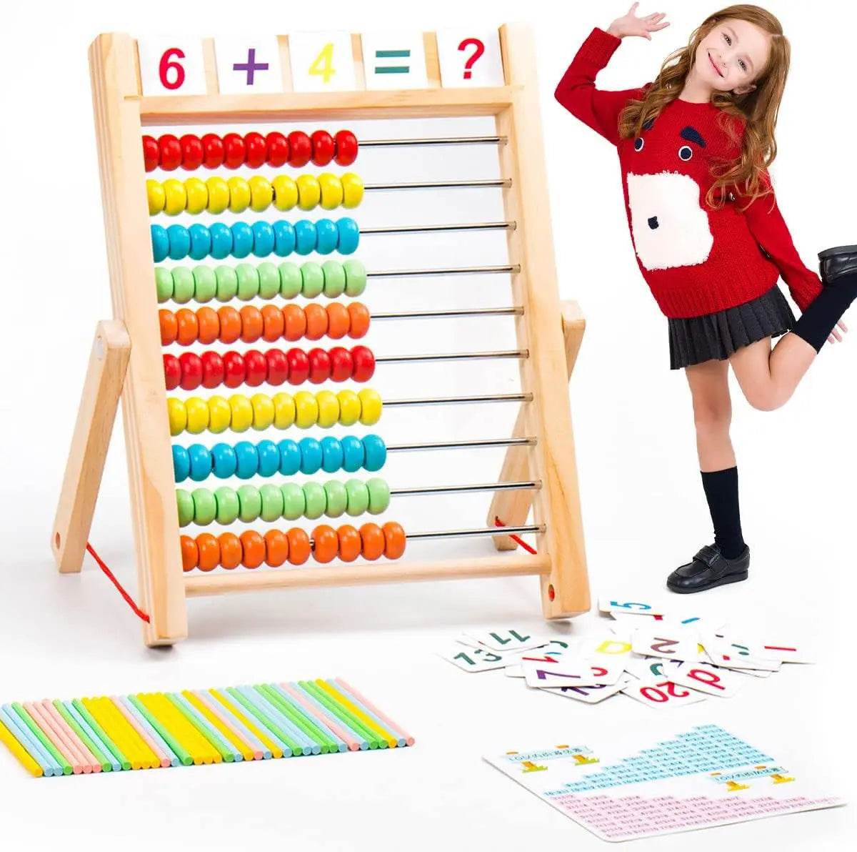 Premium Wooden Abacus 10 Row Counting Beads For Kids - ToylandEU