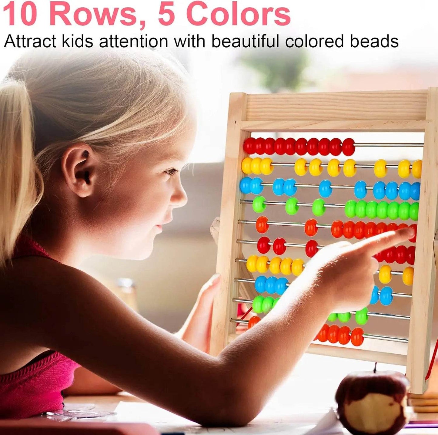 Premium Wooden Abacus 10 Row Counting Beads For Kids - ToylandEU