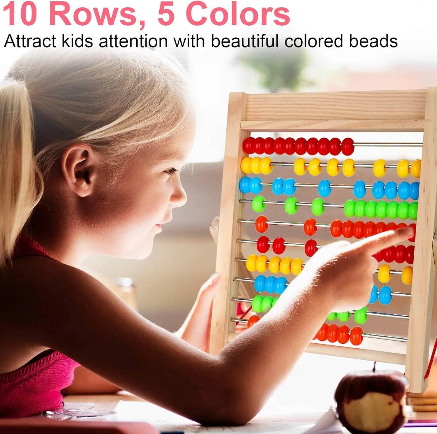 Premium Wooden Abacus 10 Row Counting Beads For Kids - ToylandEU