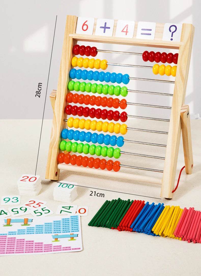 Premium Wooden Abacus 10 Row Counting Beads For Kids - ToylandEU