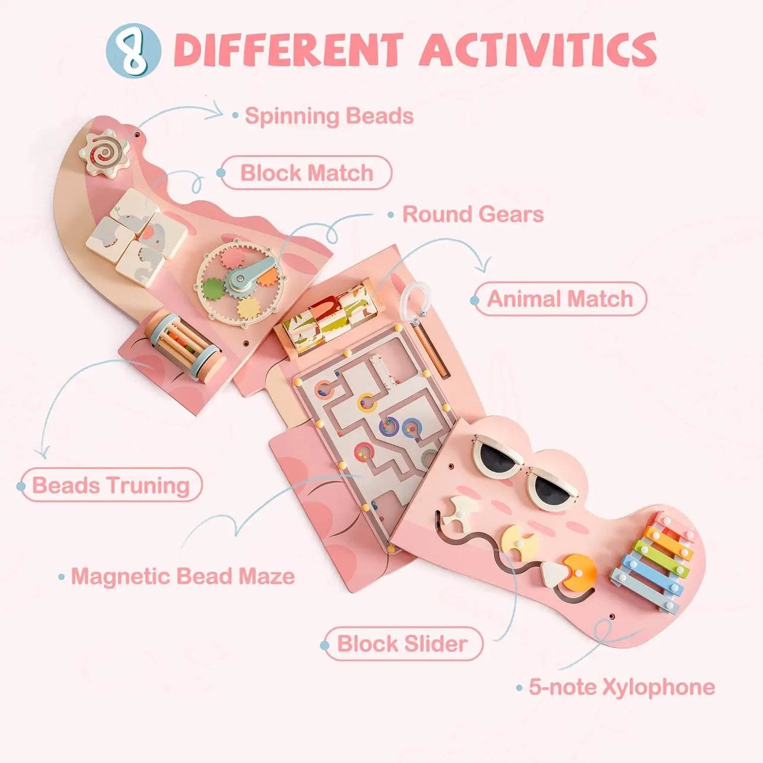 Premium Wooden Busy Board Gears Maze For Ages 14 And Up - ToylandEU