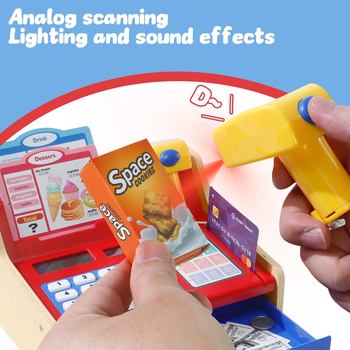 Premium Wooden Cash Register Playset With Real Calculator For 3 To 6 Year Olds Pretend Play Store - ToylandEU