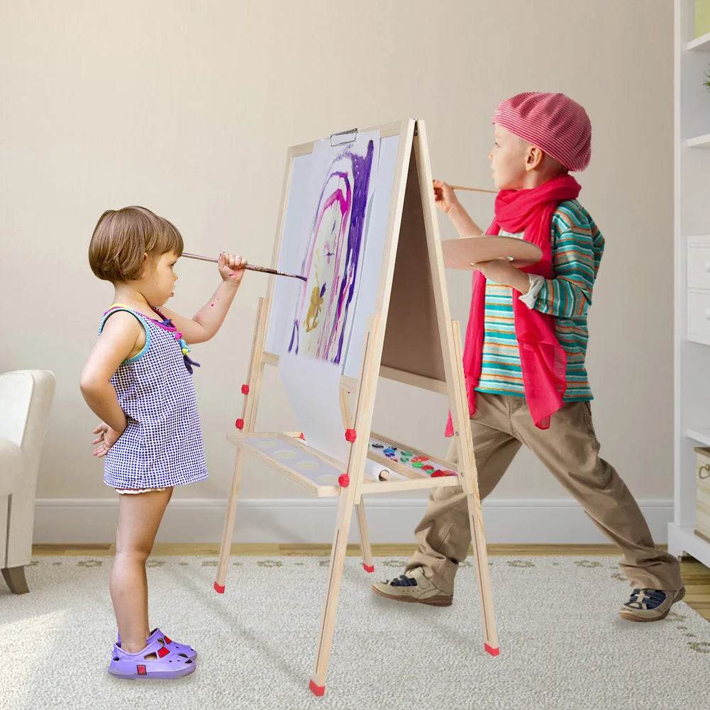 Premium Wooden Children's Art Easel with Double-Sided Magnetic Design for Young Artists - ToylandEU