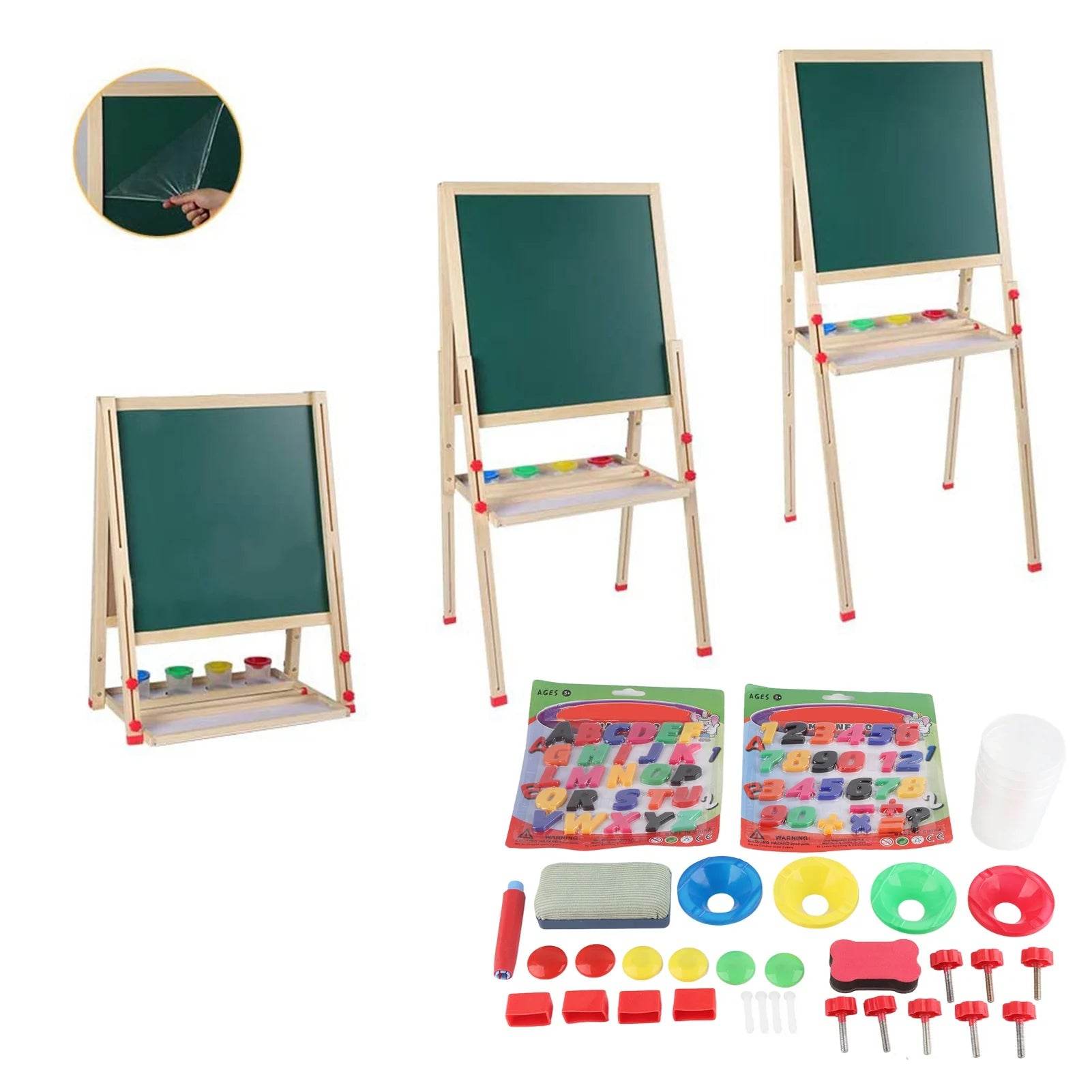 Premium Wooden Children's Art Easel with Double-Sided Magnetic Design for Young Artists - ToylandEU