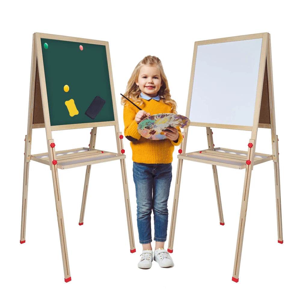 Premium Wooden Children's Art Easel with Double-Sided Magnetic Design for Young Artists - ToylandEU