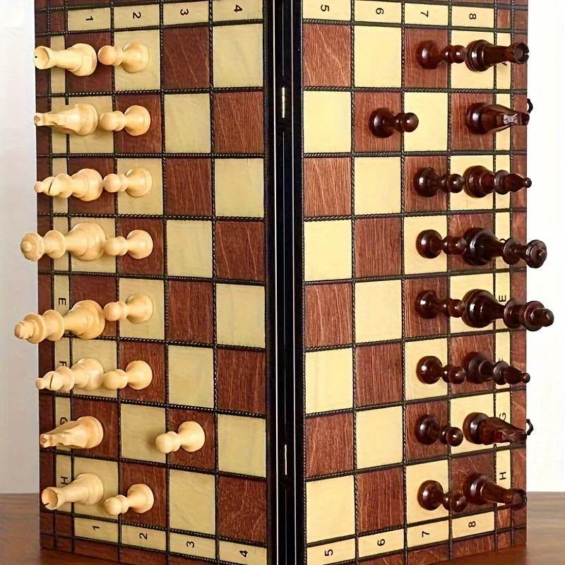 Premium Wooden Folding Chess Set with Felt Game Board for Adults and Family Game Nights - ToylandEU