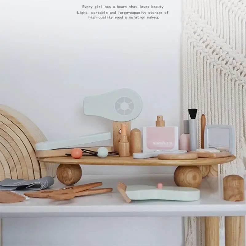 Premium Wooden Makeup Set for Kids with Hairdressing Simulation for Girls Aged 3 to 6 Years - ToylandEU
