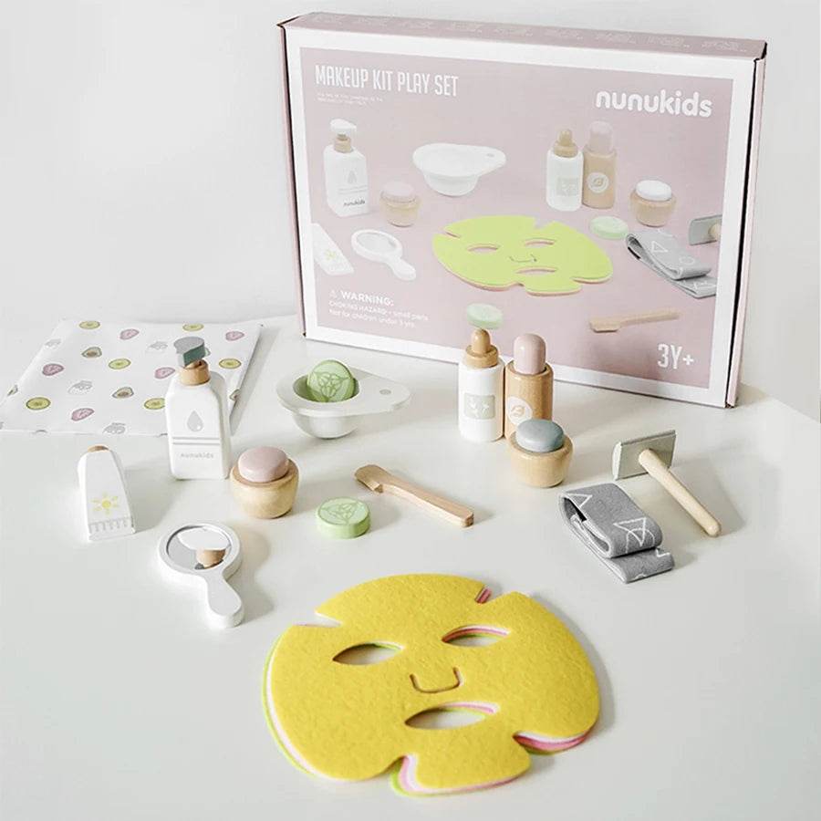 Premium Wooden Makeup Set with Hairdressing Simulation for Creative Girls Age 3 to 12 - ToylandEU