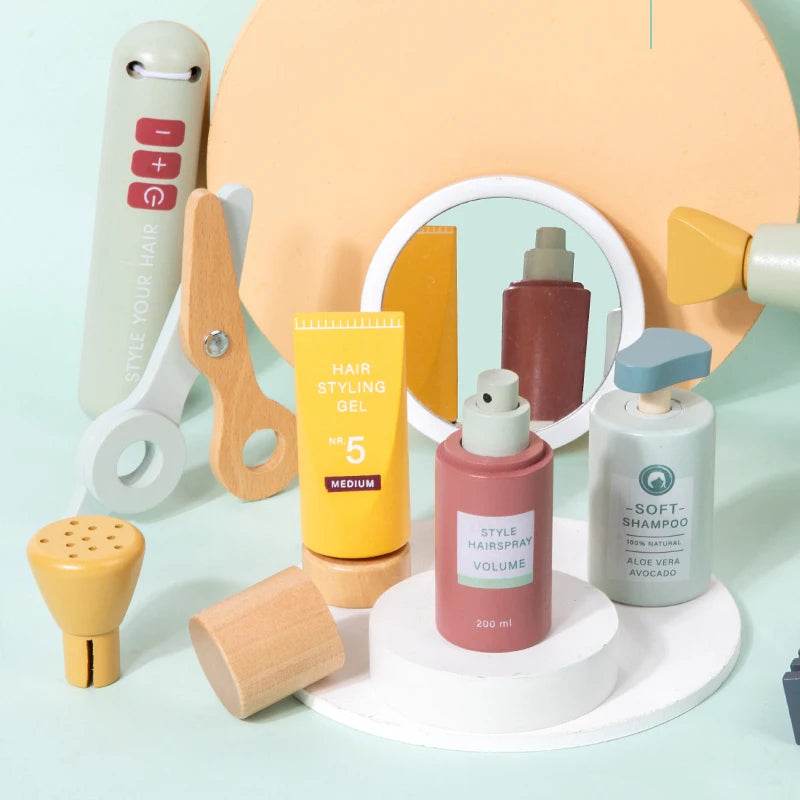 Premium Wooden Makeup Set with Hairdressing Simulation for Creative Pretend Play Girls Ages 3 to 12 - ToylandEU