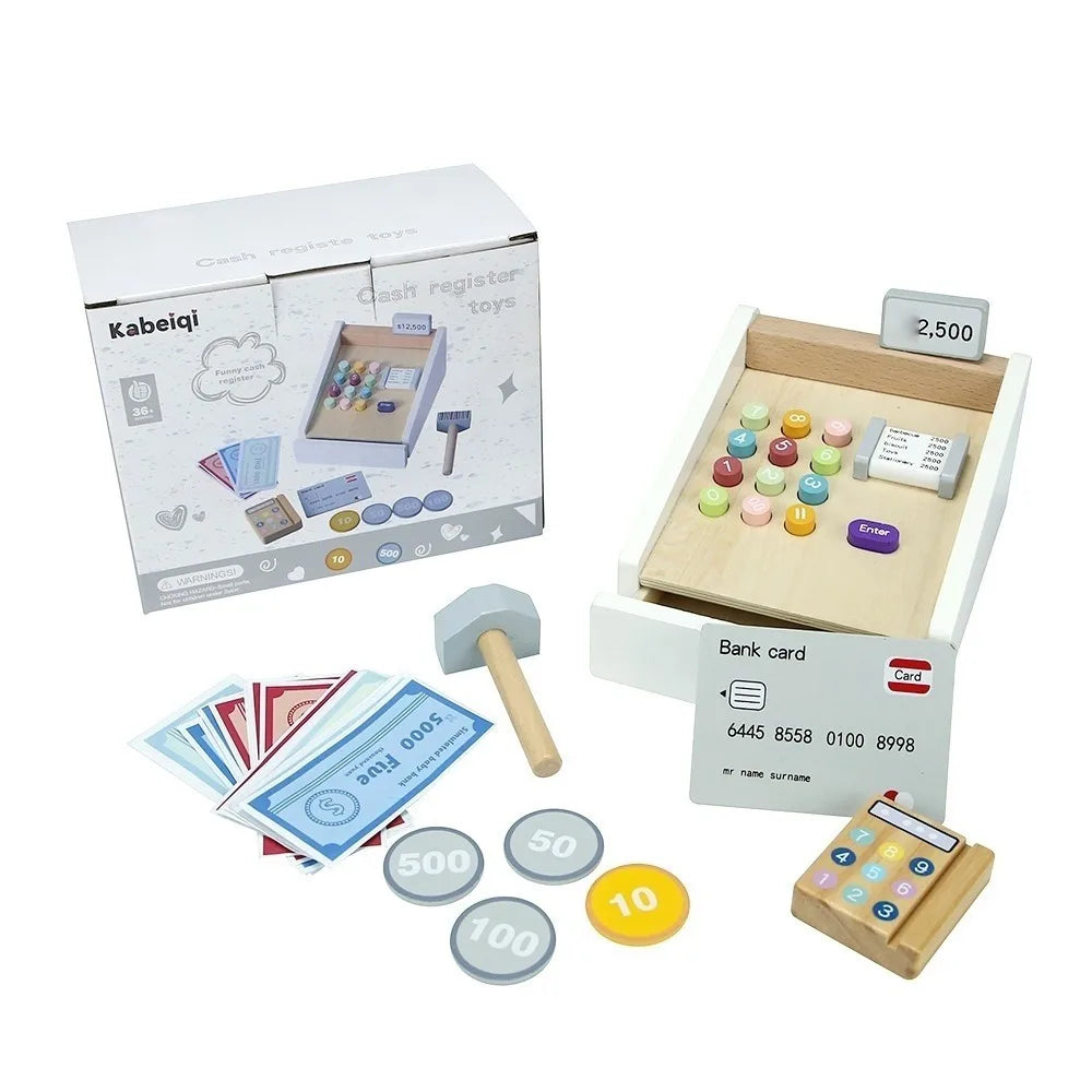 Premium Wooden Supermarket Checkout Counter Toy CE Certified For Kids Ages 3 To 12 - ToylandEU