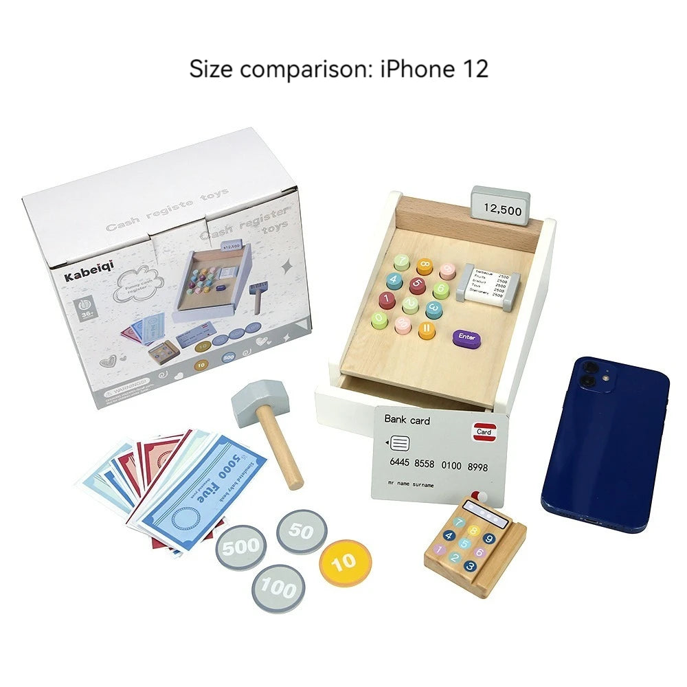 Premium Wooden Supermarket Checkout Counter Toy CE Certified For Kids Ages 3 To 12 - ToylandEU