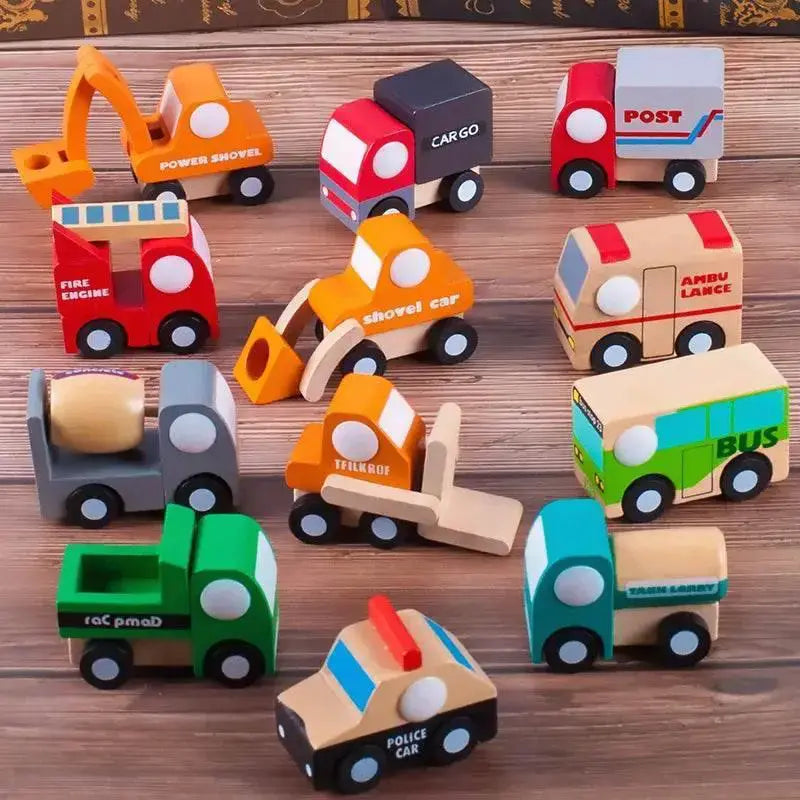 Premium Wooden Toys 12Pcs Mini Car Plane Toyland EU -  ToylandEU™