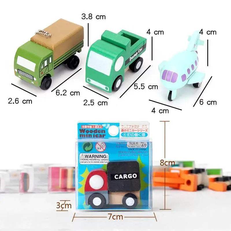 Premium Wooden Toys 12Pcs Mini Car Plane Toyland EU -  ToylandEU™