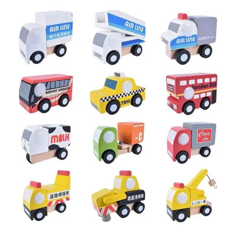  Premium Wooden Toys 12Pcs Mini Car Plane Toyland EU -  ToylandEU™
